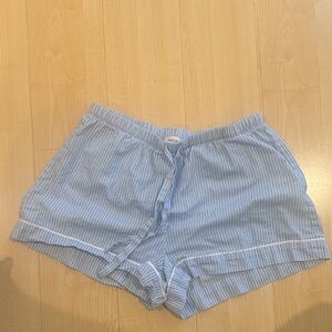Aritzia XXS - PJ Poplin bottoms - Blue Striped